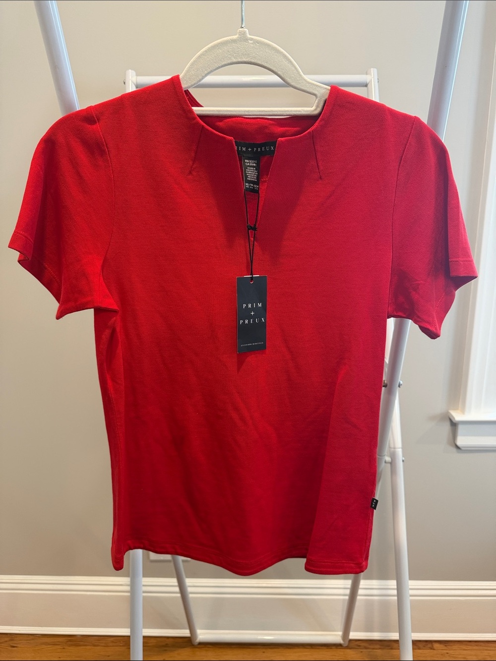 Prim + Preux Red Short Sleeve Top